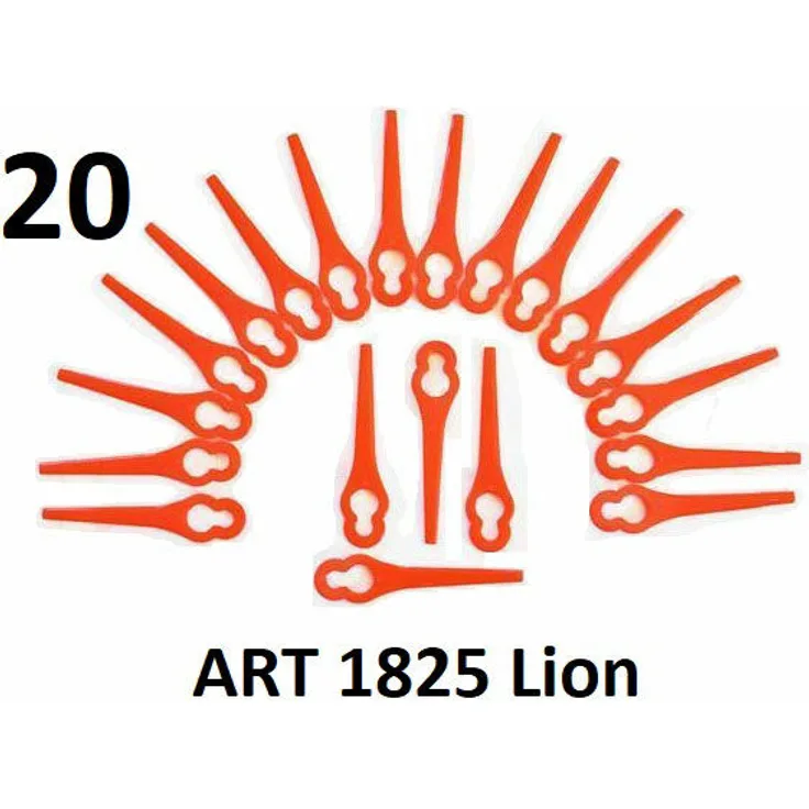 20 Kunststoffmesser, Ersatzmesser für Akku Rasentrimmer ART 1825 Lion - Grizzly Tools