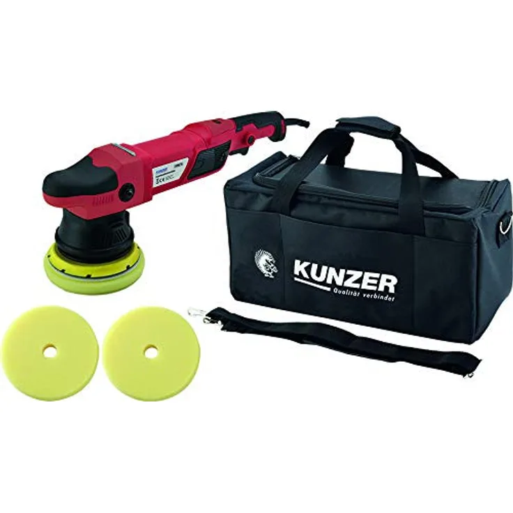 KUNZER 7PME15 - Exzenter-Poliermaschine 950W inkl. 125mm Klettteller Tasche mit Bügel- Haltegriff 2