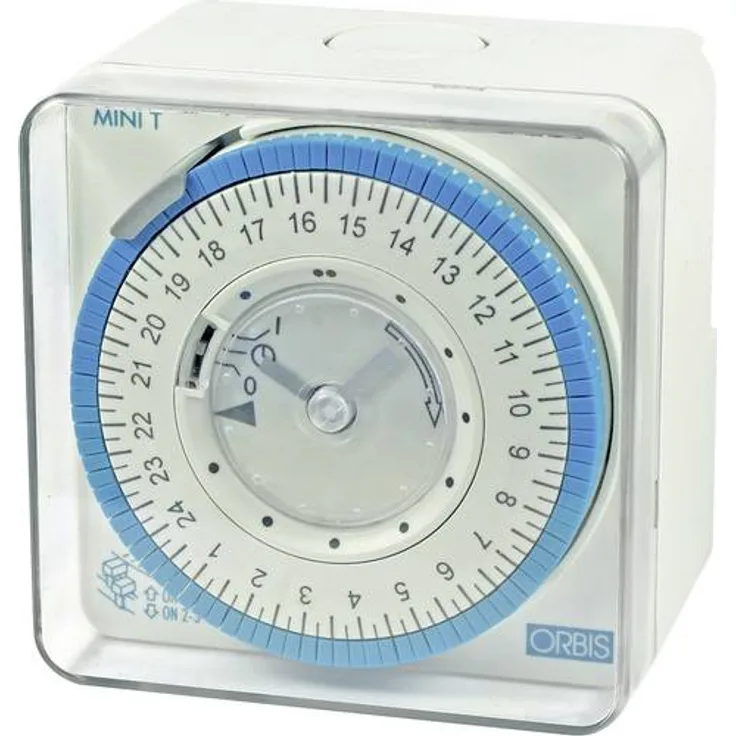 ORBIS Zeitschalttechnik MINI T QRS 230V Aufputz-Zeitschaltuhr analog 230 V-AC