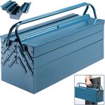 Deuba Werkzeugkoffer leer groß Stahl 5-teilig Werkzeugkasten Werkzeugbox Werkzeugkiste Werkzeug Montage Koffer blau 530x200x200mm