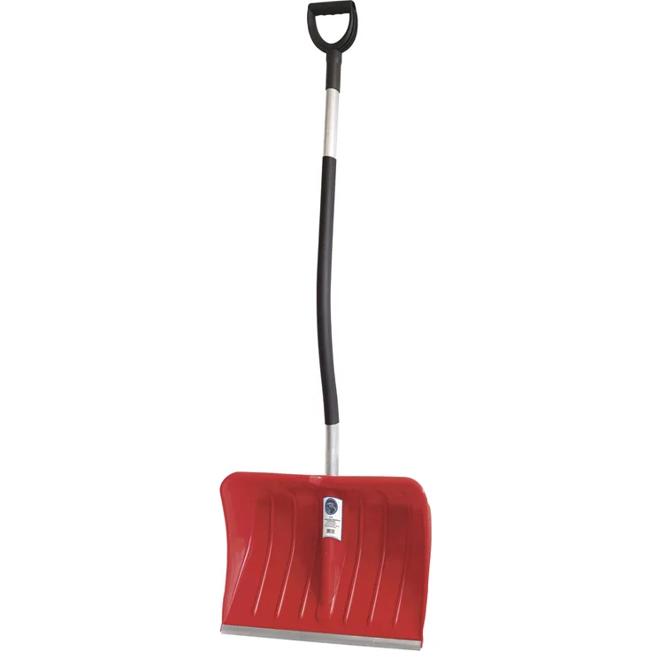 SHW Schneeschieber-Kunststoff 55 cm mit Aluminium-Profilkante und ovalem Leichtmetall-Rohrstiel 128 cm