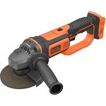 Black plus Decker BCG720N Winkelschleifer 18V, 125mm Scheiben-Ã¸, Sanftanlauf, für Trenn, Schleif- und Schrupparbeiten, mit Zusatzhandgriff, Schutzhaube und Zubehör, ohne Akku und Ladegerät 125 mm Akku
