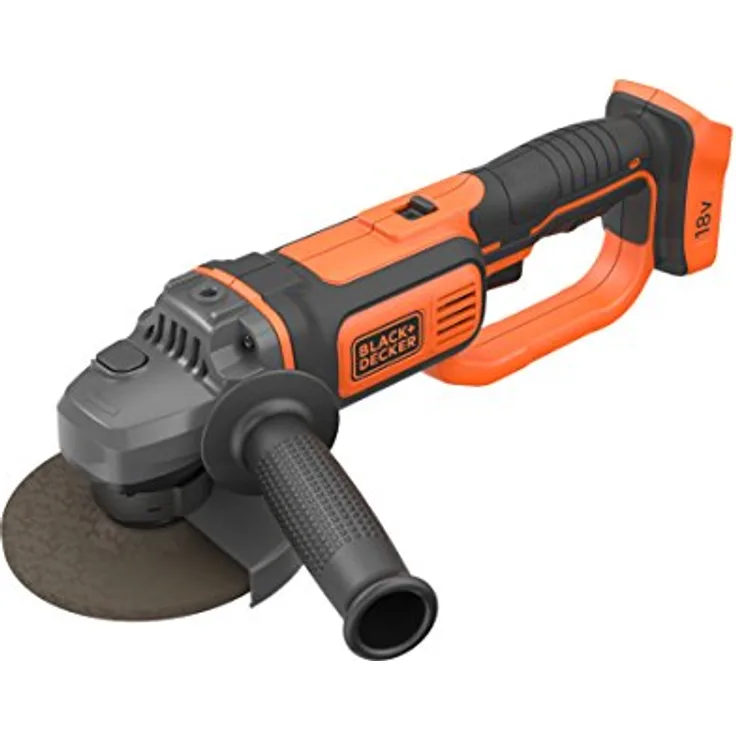 Black plus Decker BCG720N Winkelschleifer 18V, 125mm Scheiben-Ã¸, Sanftanlauf, für Trenn, Schleif- und Schrupparbeiten, mit Zusatzhandgriff, Schutzhaube und Zubehör, ohne Akku und Ladegerät 125 mm Akku