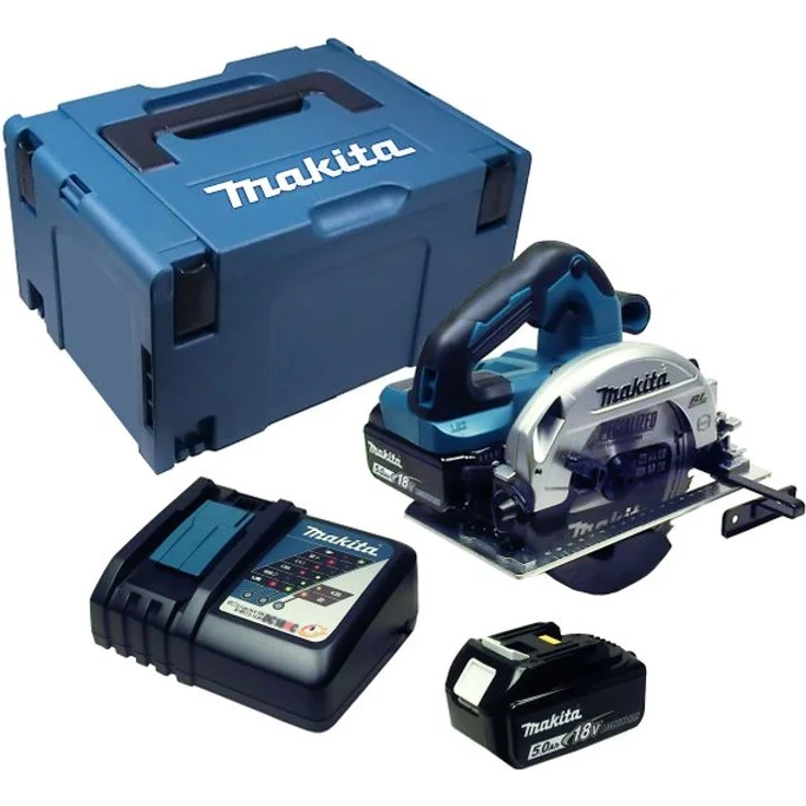 Makita DHS 660 Akku-Handkreissäge mit 2 x Akku 5 Ah und Ladegerät im Makpac