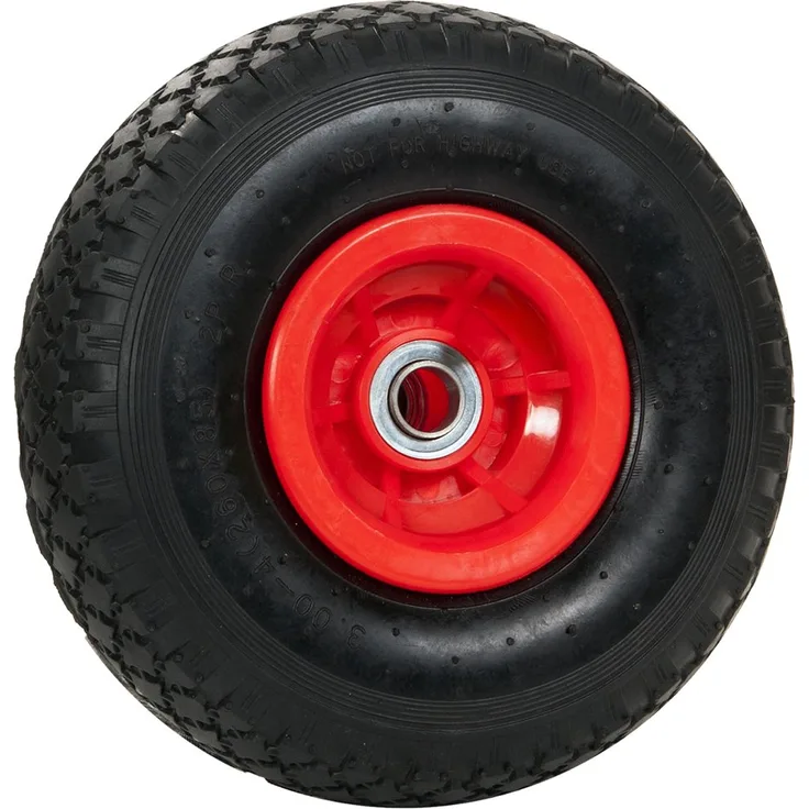 pro-bau-tec PU Ersatzrad schlauchlos pannenfrei für Sackkarre, rot, 11840