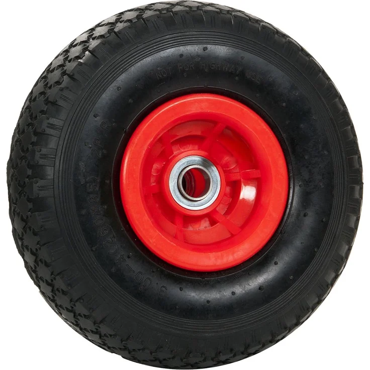 pro-bau-tec PU Ersatzrad schlauchlos pannenfrei für Sackkarre, rot, 11840