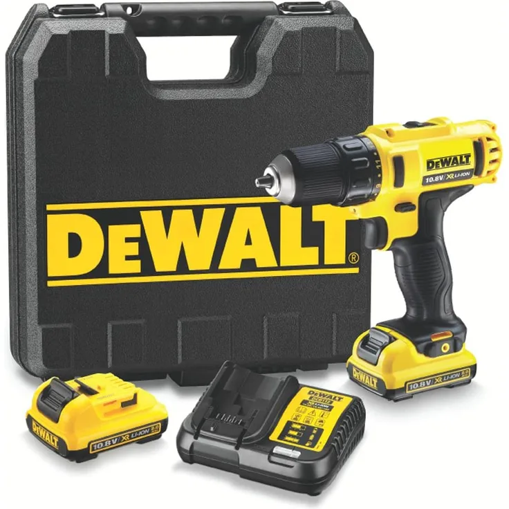 DeWALT DCD710D2-QW Akku-Bohrschrauber - 2 Geschwindigkeiten - Bohrfutterschlüssel 10 mm - 24 Nm - 2 Akkus - 10,8 V