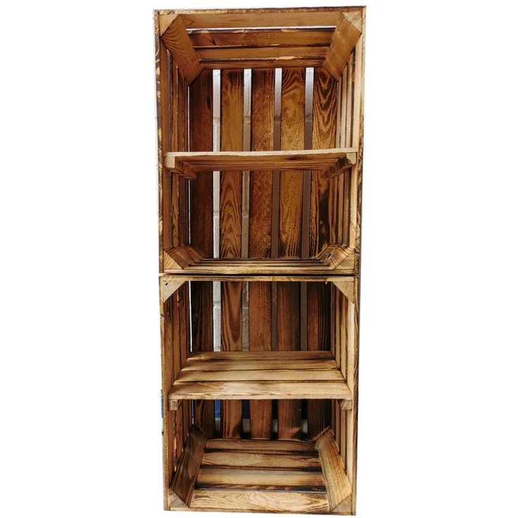 Teramico 2 x Geflammte Neue Obstkiste mit Zwischenboden Kurz 50 x 40 x 30cm – Bild 1