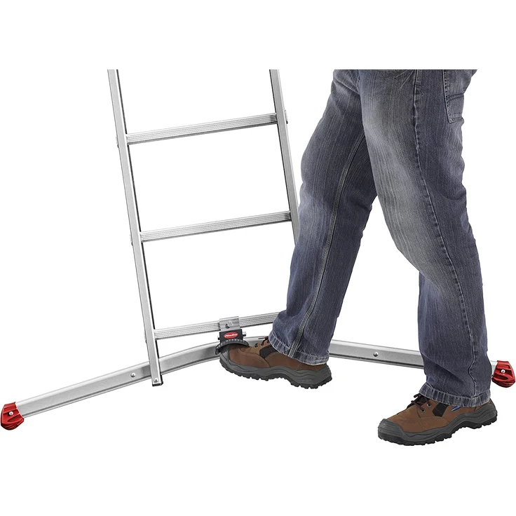Hailo S100 ProfiLOT, Aluminium Kombileiter 3-teilig, 2x9 + 1x8 Sprossen  Arbeitshöhe 6,6 m Arbeitshöhe Stehleiter 4,65 m  Länge 5,82 m Länge eingefahren 2,74 m – Bild 2