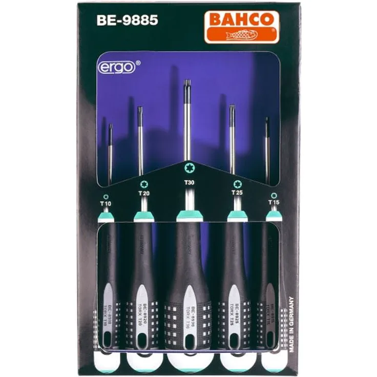 Bahco BE-9885 BHBE-9885 Schraubendreher-Satz Ergo für TORX-Schrauben 5-teilig