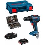 Bosch Professional Bohrschrauber BOSCH GSR 18V-55 (1 x 2,0 Ah + GAL 18V-40 + L-Case) + Set mit 43 bits