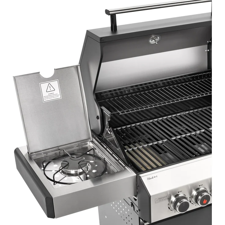TAINO BLACK 4+1 93584 Gasgrill mit Seitenbrenner Gasgrill 4 Brenner Standgrill Matt Schwarz – Bild 9