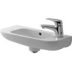 Duravit Handwaschbecken D-CODE mit Überlauf, Hahnlochbank, 500 x 220 mm, 1 Hahnloch rechts weiß