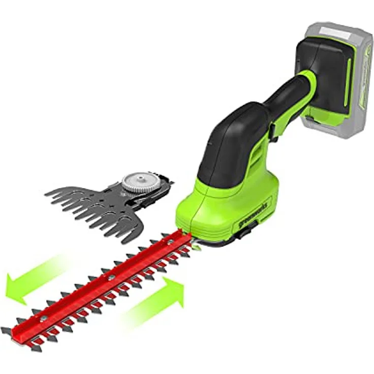 Greenworks Tools 24V Akku-Gras und Strauchschere G24SHT,15cm Grasschere 2800 SPM Doppelschermesser .