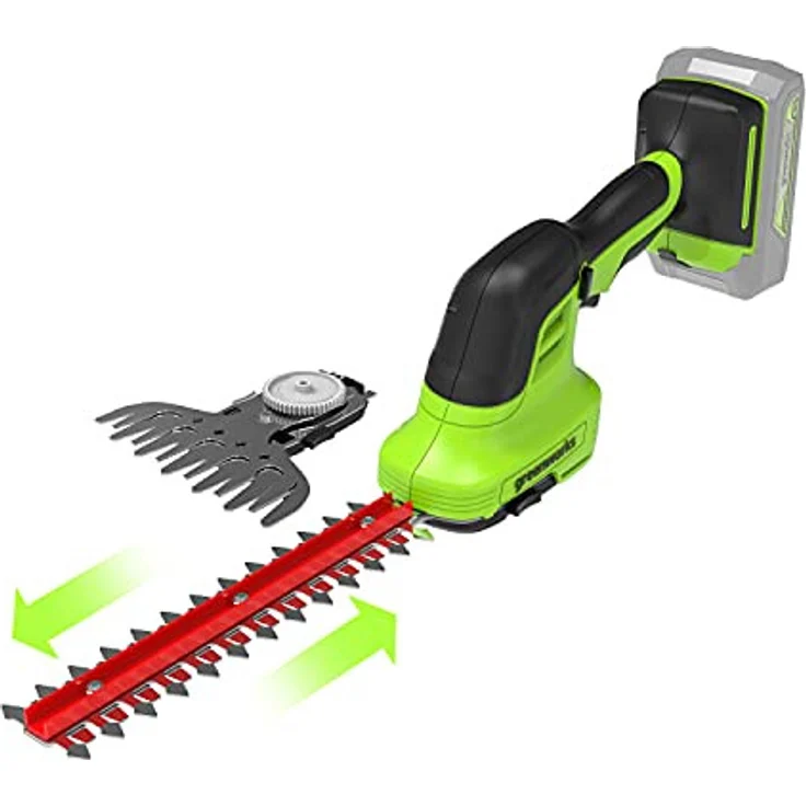 Greenworks Tools 24V Akku-Gras und Strauchschere G24SHT,15cm Grasschere 2800 SPM Doppelschermesser .