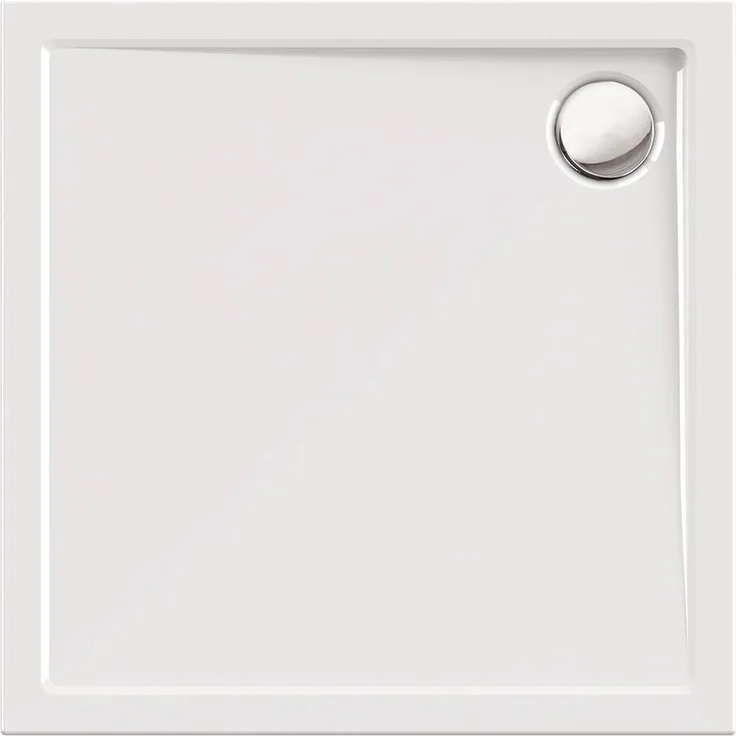  Modern Select - Eckige Bodengleiche Dusche in in 90 x 90 cm aus Acryl mit Ablaufloch in 90 mm - 01SL2984 - Calmwaters
