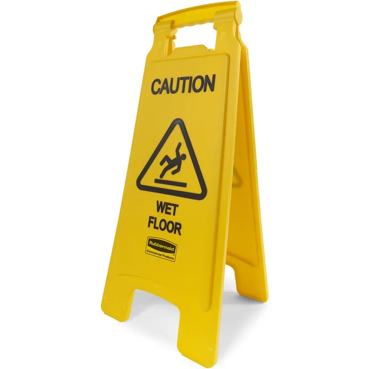 Rubbermaid Commercial Products 2 Sided 'Caution Wet Floor' Imprint Floor Safety Sign - Yellow