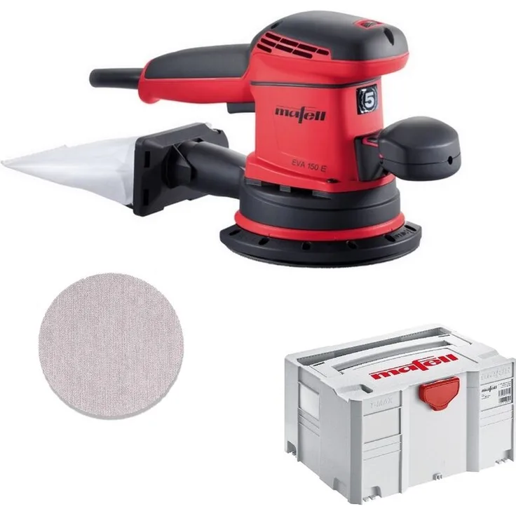 Mafell Exzenterschleifer EVA150E-5 T-Max und Schleifgitter Abranet P80 35Stk 150mm