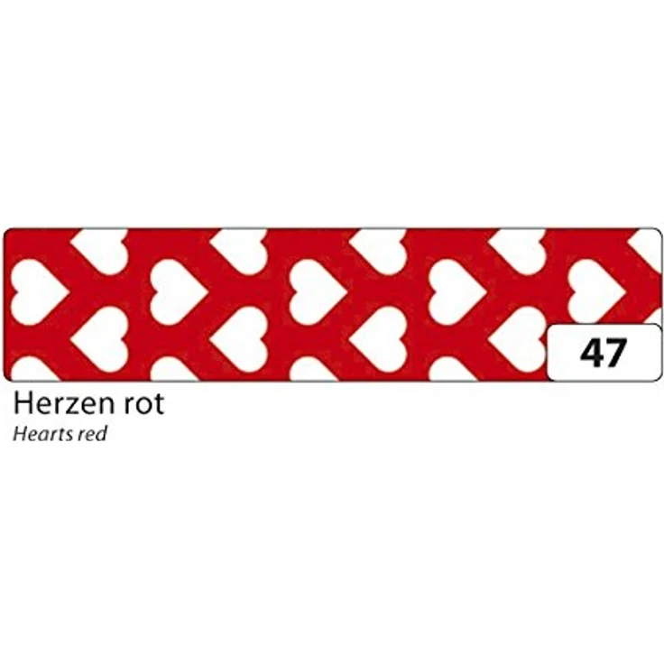 folia Deko-Klebeband Washi-Tape, Herzen rot