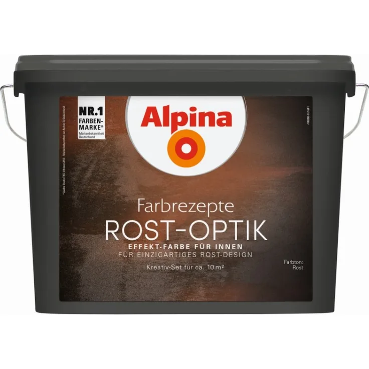 Alpina Innenfarbe Rost-Optik 0,7 l rostbraun und 0,5 l rostorange, glänzend