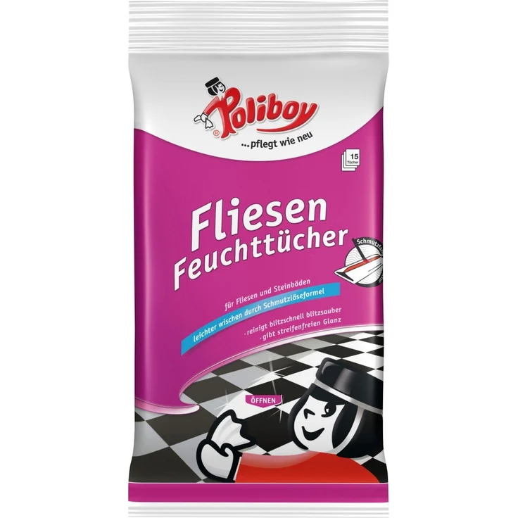 Poliboy Fliesenfeuchttücher 15 Stück – Bild 2