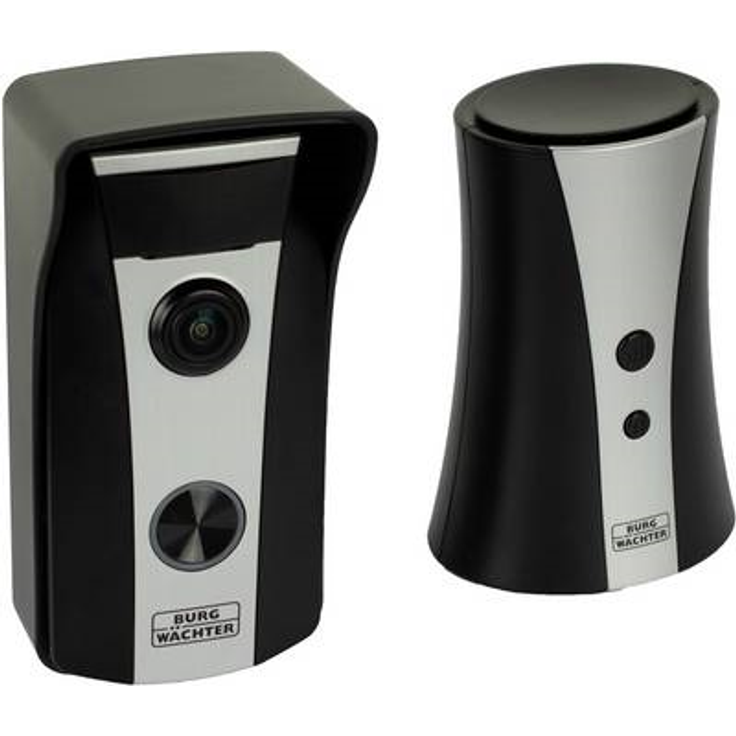 BURG-WÄCHTER Video-Türsprechanlage mit Klingelfunktion, Tag und Nacht, Door eGuard Video Bell DG 8500, schwarz-silber