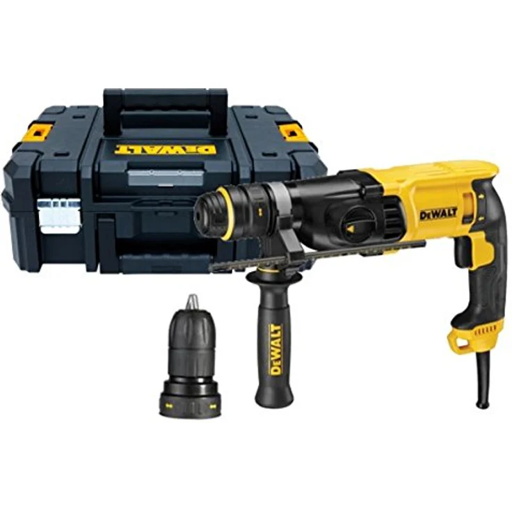 DeWalt SDS-Plus Kombibohrhammer - Schlagbohrmaschine (800 Watt, max. Bohrleistung (Beton) 26 mm, Schnellwechsel-Bohrfutter, Drehstopp für Meißelarbeiten, Sicherheitskupplung, inkl. Tstak-Box), D25134K – Bild 2
