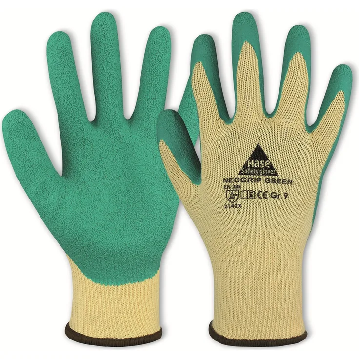 Latex-Arbeitshandschuh, Neogrip Green, EN 388, EN 420, beige-grün, Größe 9