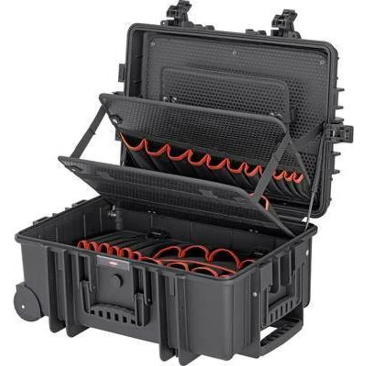 Knipex 00 21 37 LE Werkzeugkoffer Robust45 mit integrierten Rollen und Teleskopgriff leer, Schwarz – Bild 1