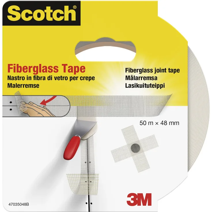Scotch 302048 Fugenband selbstklebendes Glasgittergewebe, 48 mm x 50 m, weiß