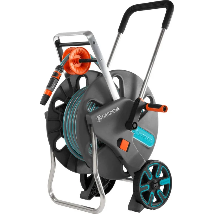 GARDENA Schlauchwagen AquaRoll L Easy 18522-20 mit Gartenschlauch 50 m 1/2'' Kick&Stand Nachtropfstopp frostsicher – Bild 1
