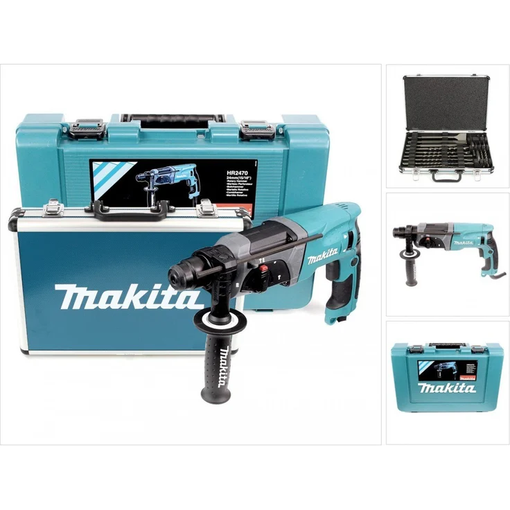 Makita HR2470 Bohrmaschine mit Bohrer und Meißelset, 780 W, 220 V – Bild 1