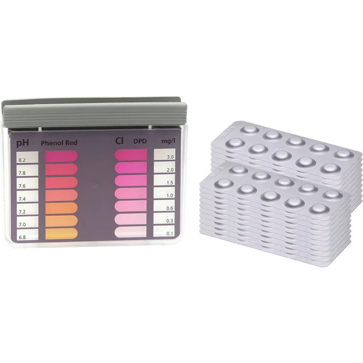 POWERHAUS24 Tester mit 200 Rapid Testtabletten, Chlor & pH-Wert, 100 DPD1 und 100 Phenol Red