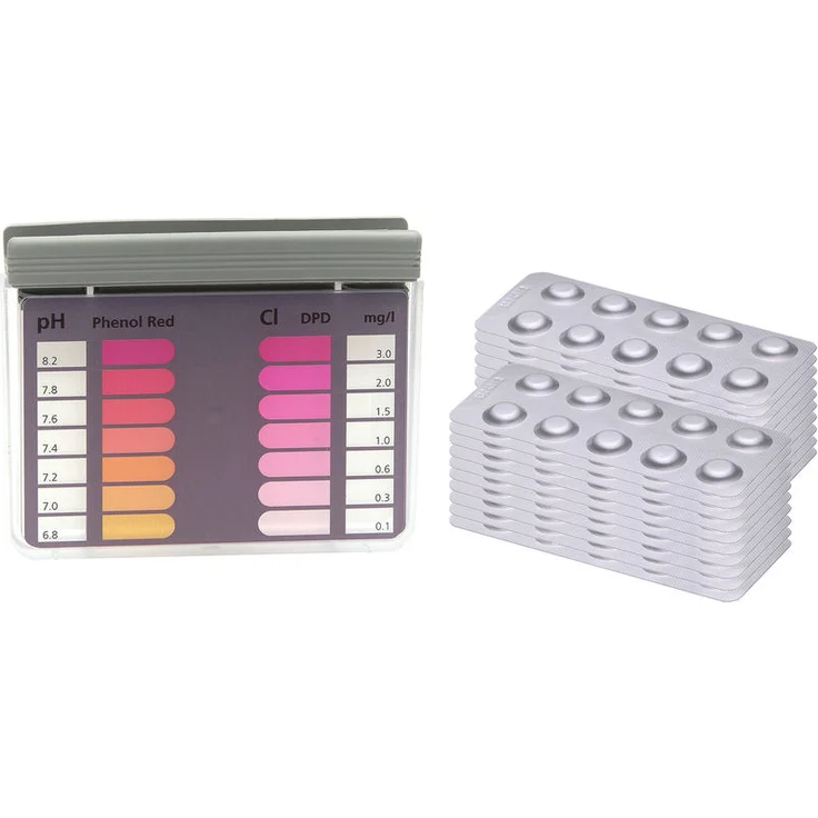 POWERHAUS24 Tester mit 200 Rapid Testtabletten, Chlor & pH-Wert, 100 DPD1 und 100 Phenol Red