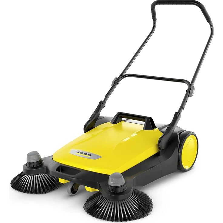 Kärcher Kehrmaschine S 6 Twin 1.766-460.0 Max. Flächenleistung 2500 m²-h, Seitenbesen, Kehrbehälter 38 l, Arbeitsbreite 860 mm, ergonomisch Schubbügel, selbststehender Kehrbehälter – Bild 1