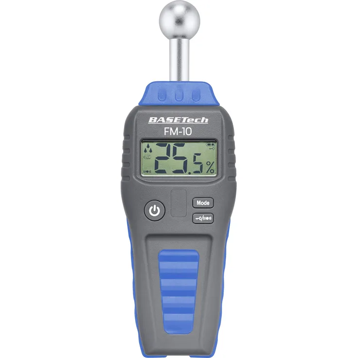 Basetech FM-10 Materialfeuchtemessgerät Messbereich Baufeuchtigkeit Bereich 0.1 bis 99.9% vol Messbereich Holzfeuchtigkeit