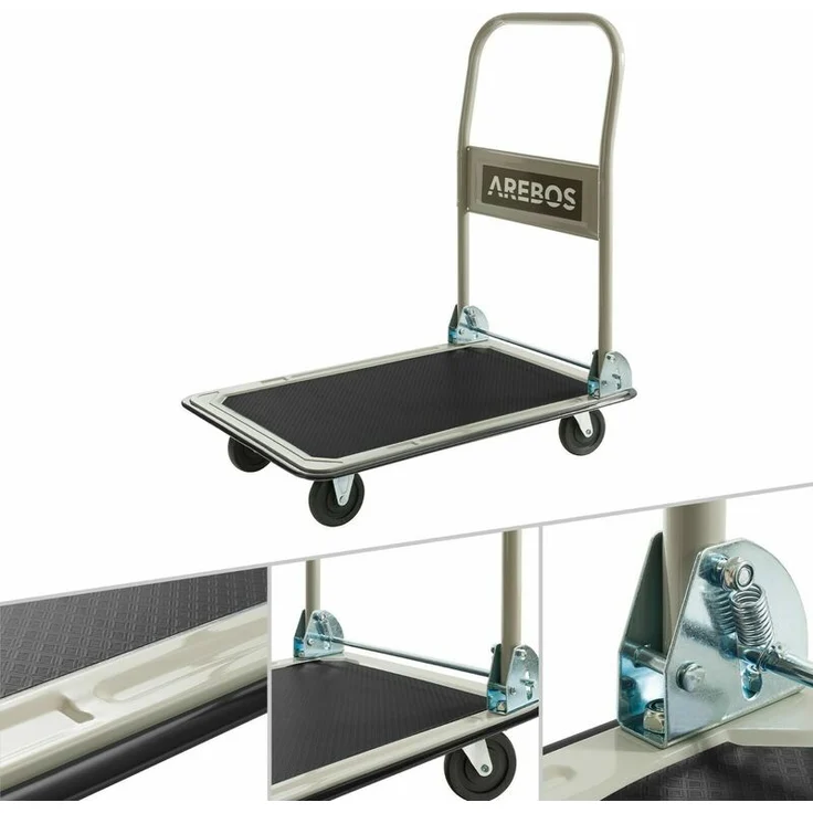Plattformwagen Transportwagen Handwagen Transportkarre Wagen 150 kg - blau-silber - Arebos – Bild 1