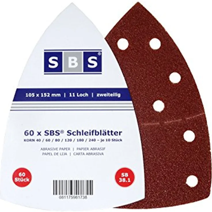 SBS Klett-Schleifblätter 105 x 152 mm Körnung je 10 x Korn