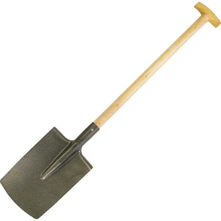Xclou Spaten Promo aus hochwertigem Stahl, Gartenspaten mit T-Stiel aus Holz, Gartengerät mit einer Gesamtlänge von ca. 107 cm, Pflanzspaten mit Trittkante, 341013