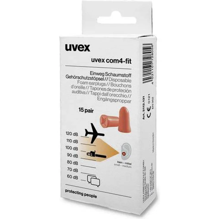 Uvex 2112131 com4-fit Gehörschutzstöpsel 33 dB einweg 15 Paar