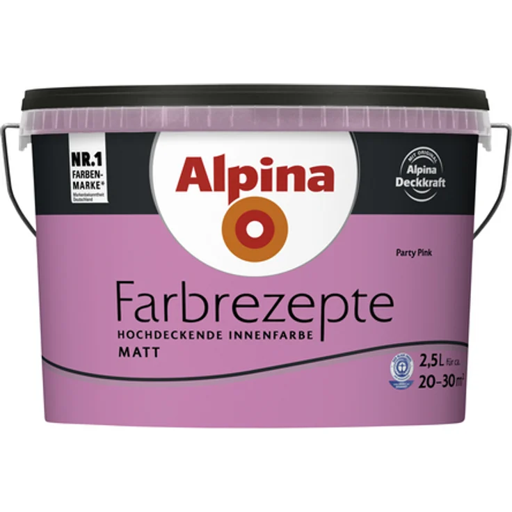 Alpina Farbrezepte Innenfarbe Wandfarbe 2,5 L Party Pink - kräftiges Pink - Alpina Farben – Bild 1