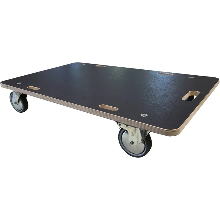 Dörner & Helmer Transportroller Cargo-XL (Rollbrett 79x47 cm, Transporthilfe Tragkraft max. 200 kg, 4 Gummiräder 100 mm, 2 Räder mit Feststellbremse, Möbelroller) 300675 – Bild 1