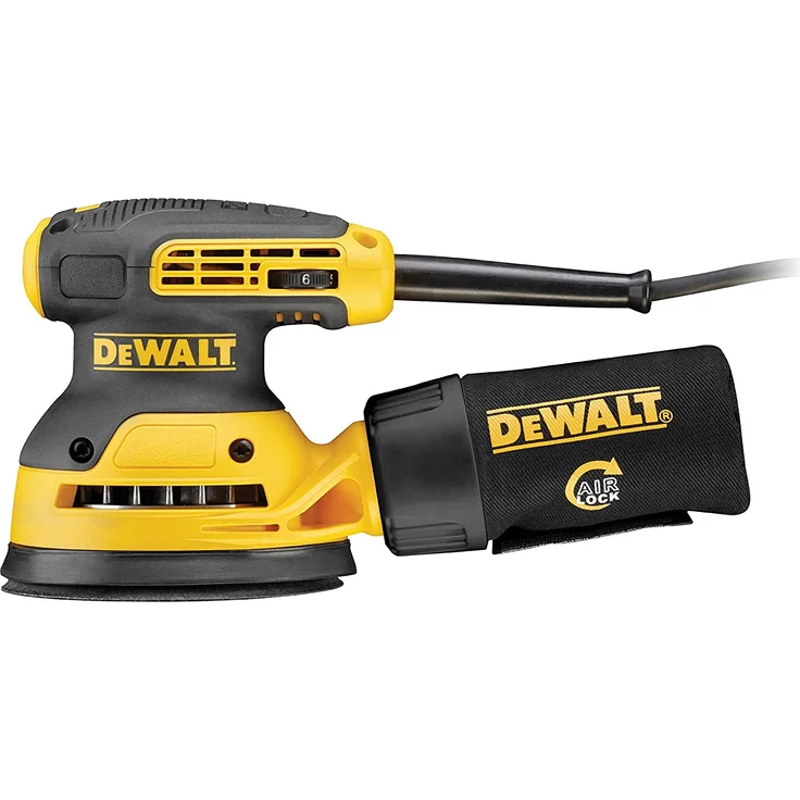 DeWalt Exzenterschleifer (mit Absaugung, Staubfangbehälter, staubgeschütztem Schalter und Getriebegehäuse, 280W, 125mm) DWE6423 – Bild 1