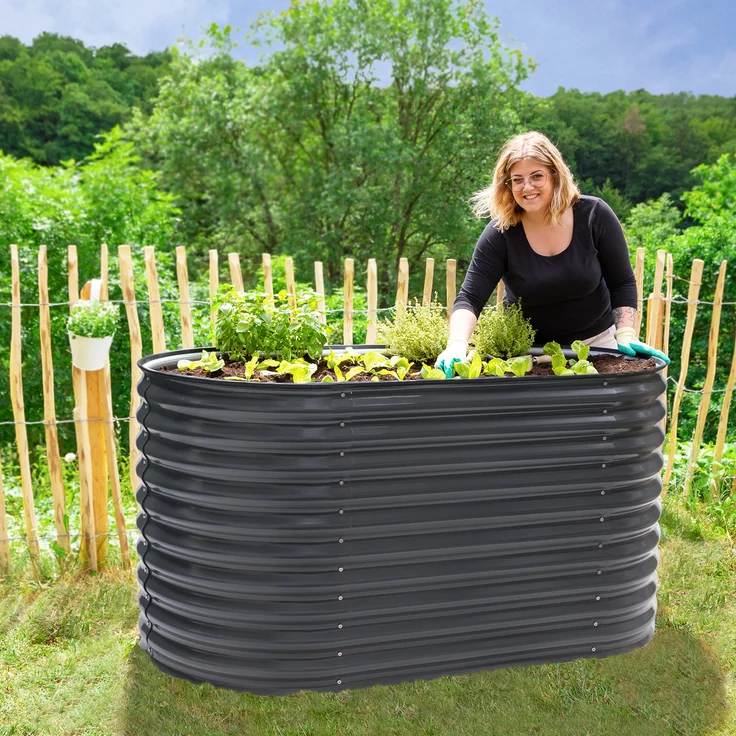 Westmann Metall Hochbeet Grow Faster anthrazit 160 x 80 x 82 cm – Bild 1
