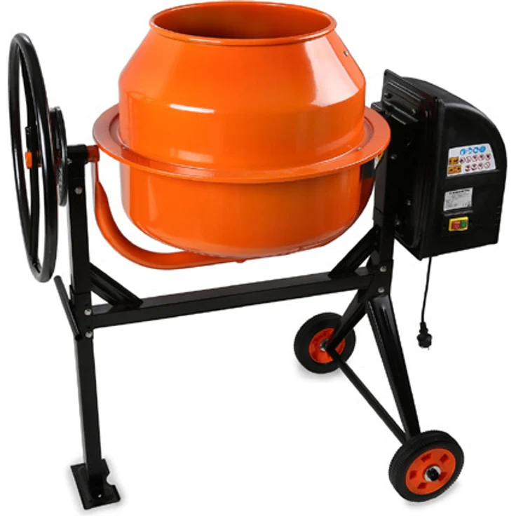 EBERTH Eberth - 140 L Betonmischer Handrad, 2 Räder, Fußplatte, robuster Motor, stabiles Stahlgestell Zementmischer Betonmischmaschine – Bild 1