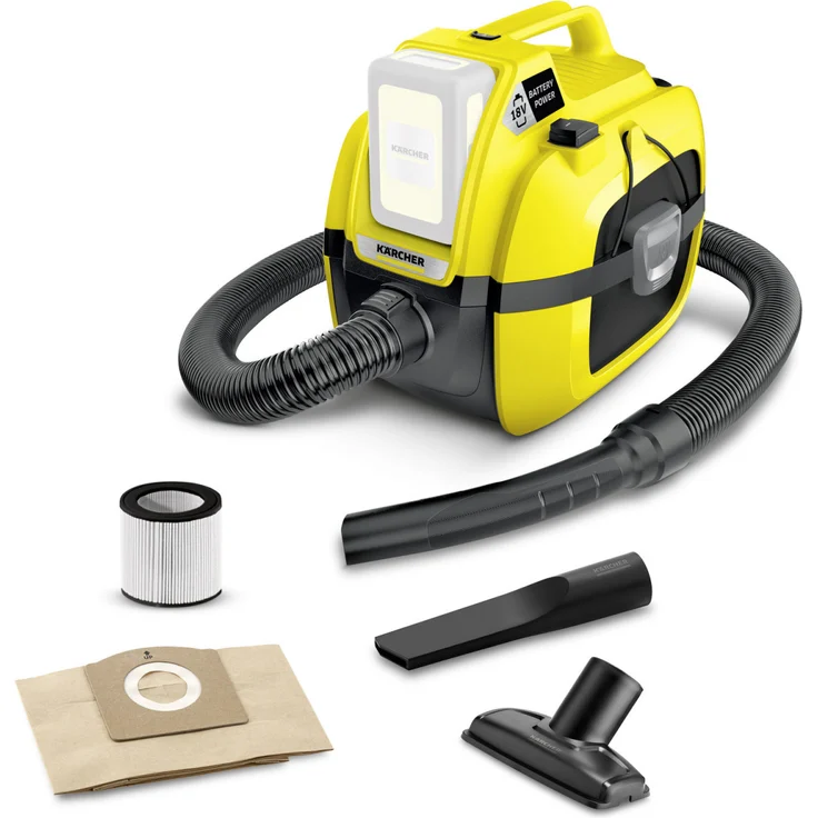 Kärcher Akku-Mehrzwecksauger WD 1 Compact Battery (Leistung: 230 W, Behältergröße: 17 Liter, Blasfunktion, Saugen ohne Filterwechsel, kompakte Bauweise, ohne Akku) Beutel 7 Liter – Bild 1