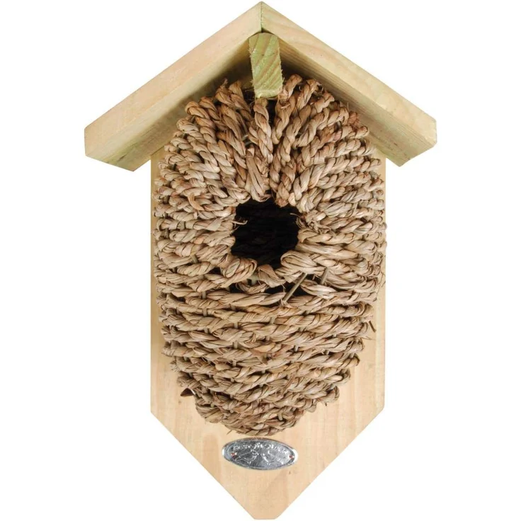 Esschert Design Nistkasten, Vogelhaus mit Höhle aus Seegrass, ca. 15 cm x 10 cm x 26 cm – Bild 1