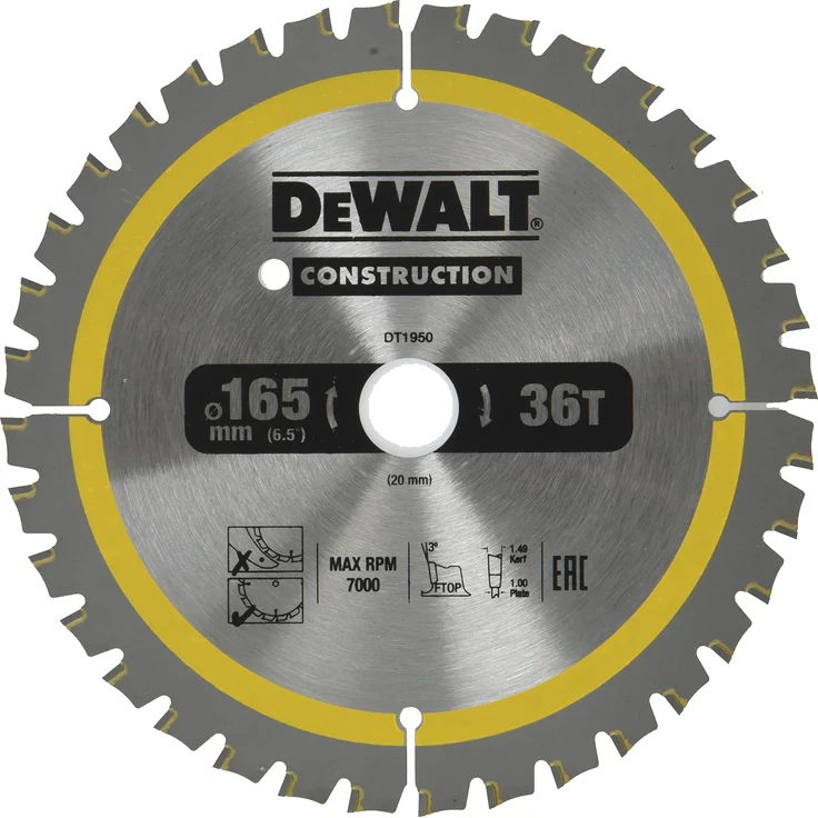 Dewalt DT1950 Kreissaegeblatt Akku 165-20mm 40WZ, 6 Stück