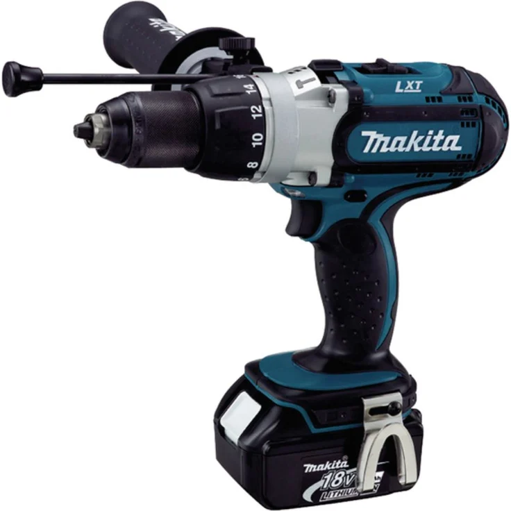 Makita DHP451RTJ Akku-Schlagbohrschrauber 3-Gang 18 V-5,0 Ah,2 Akkus und Ladegerät im Makpac – Bild 1