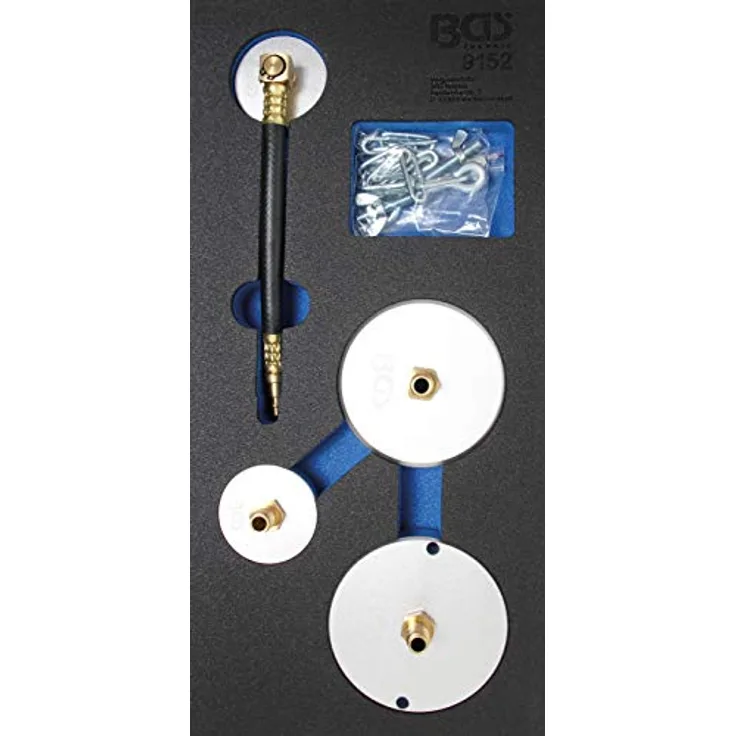 BGS 9152 | Werkstattwageneinlage 1-3: Adapter-Satz für Druckluft-Bremsenentlüfter | 4-tlg.